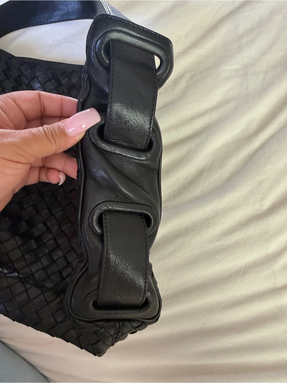 Bottega Veneta Black Woven Leather Hobo Bag